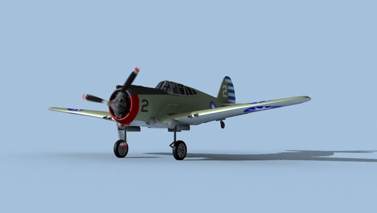 Curtiss H-75C Mohawk V14 China 3D model_1