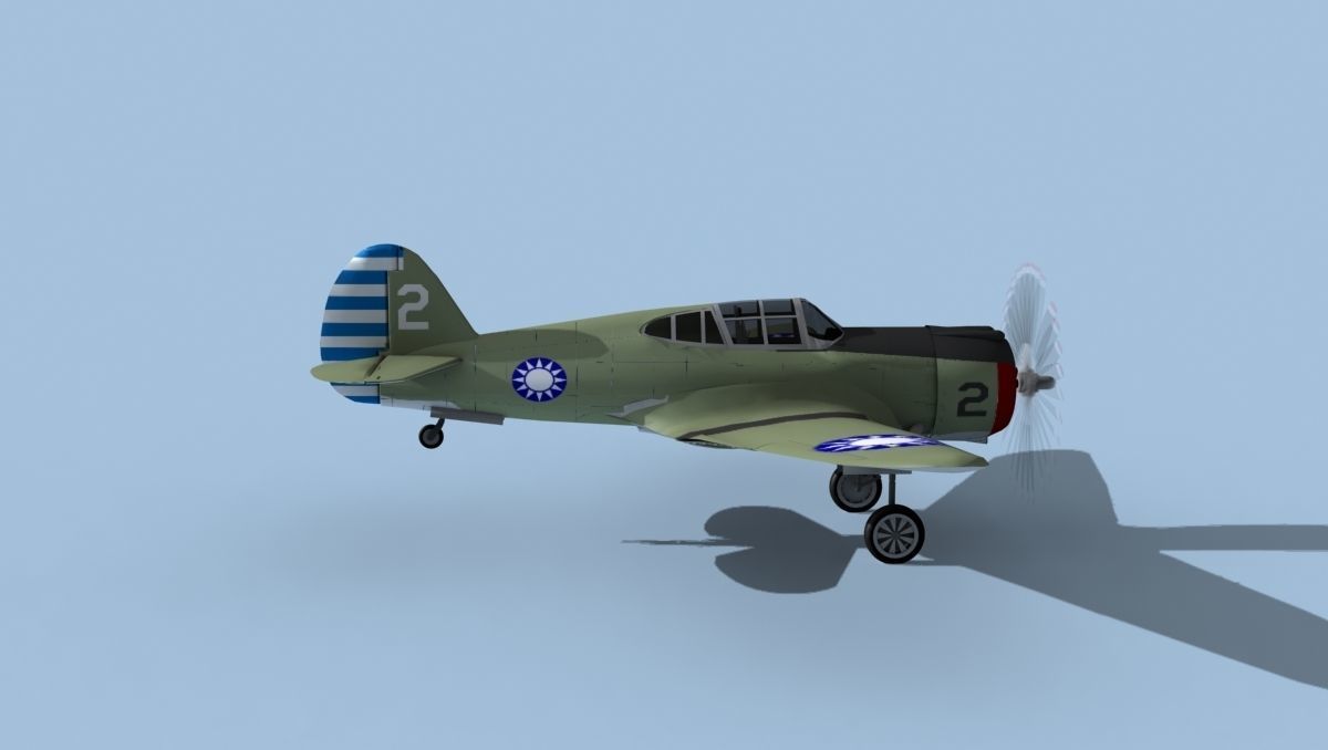 Curtiss H-75C Mohawk V14 China 3D model_4
