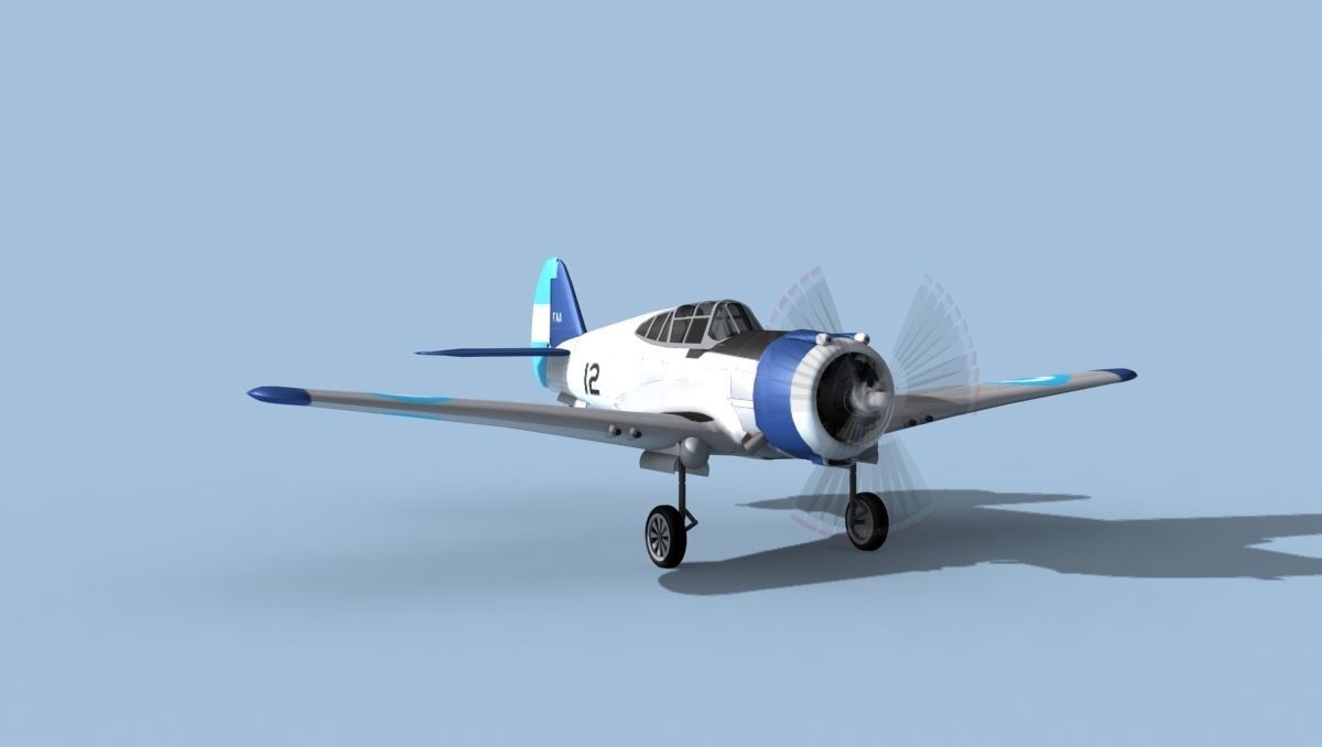 Curtiss H-75C Mohawk V15 Argentina 3D model_2
