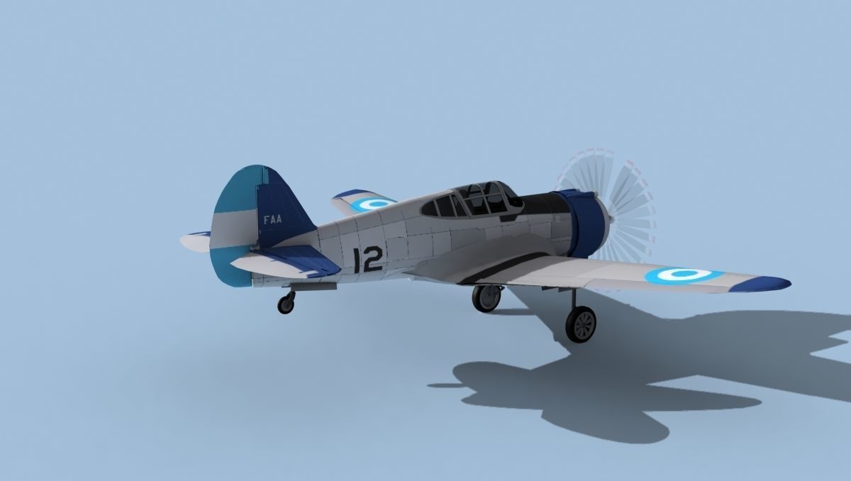 Curtiss H-75C Mohawk V15 Argentina 3D model_5