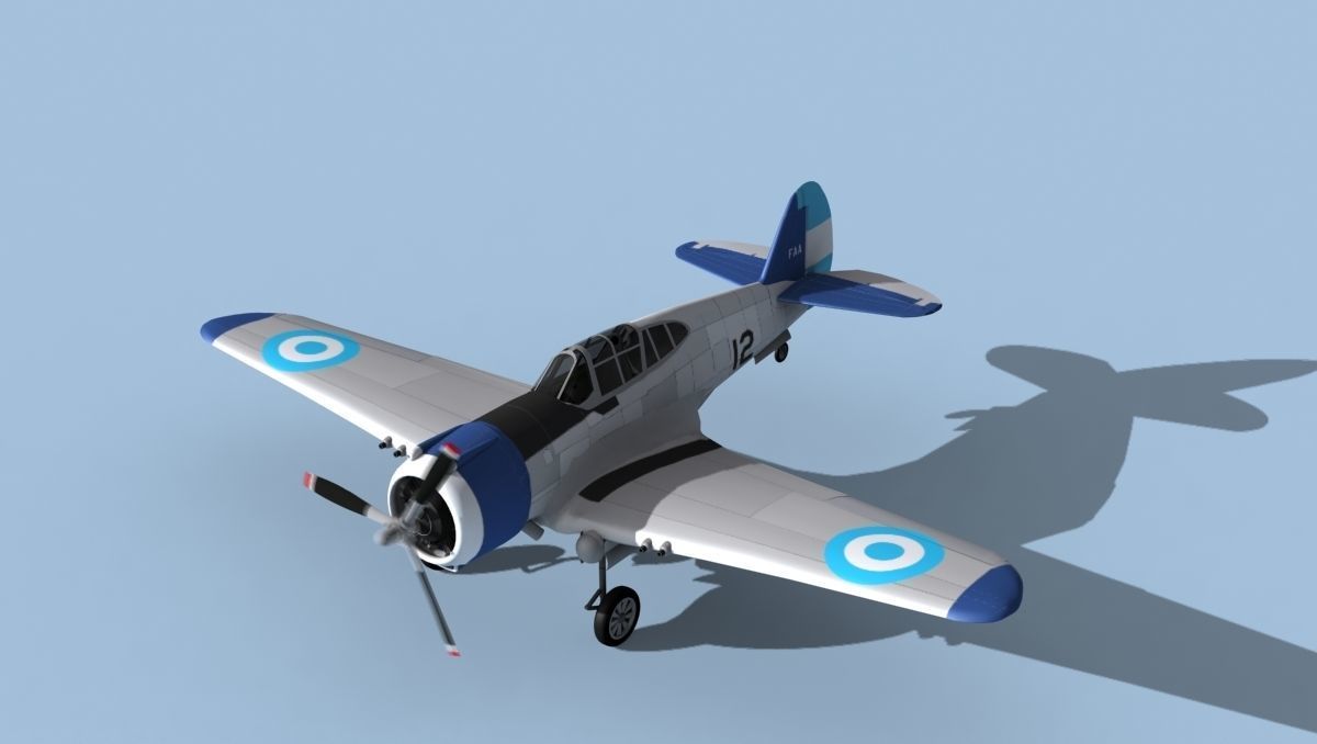 Curtiss H-75C Mohawk V15 Argentina 3D model_10