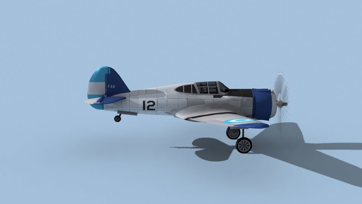 Curtiss H-75C Mohawk V15 Argentina 3D model_4