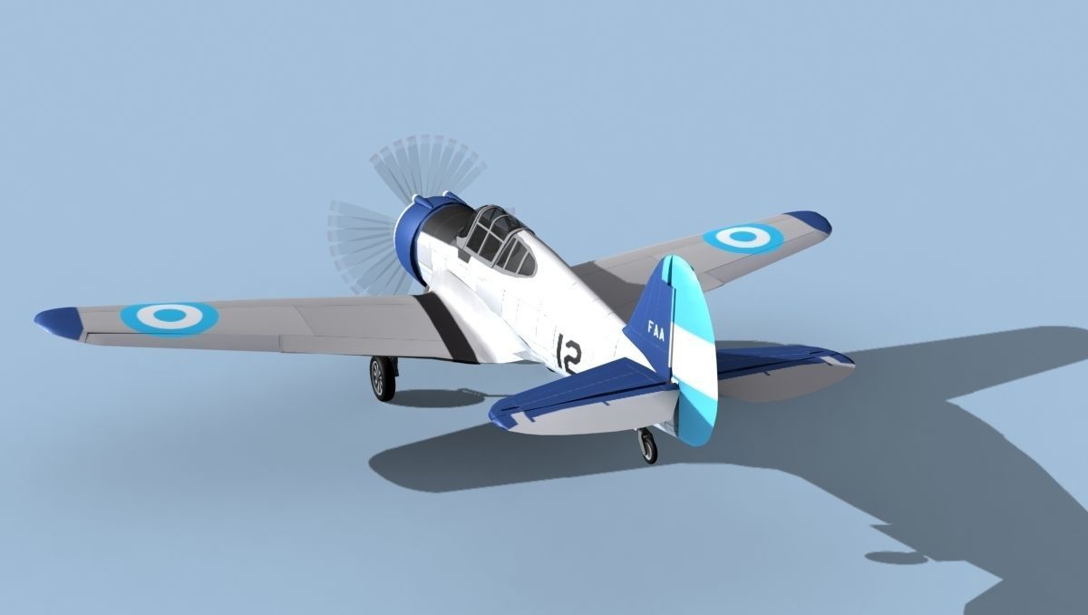 Curtiss H-75C Mohawk V15 Argentina 3D model_7