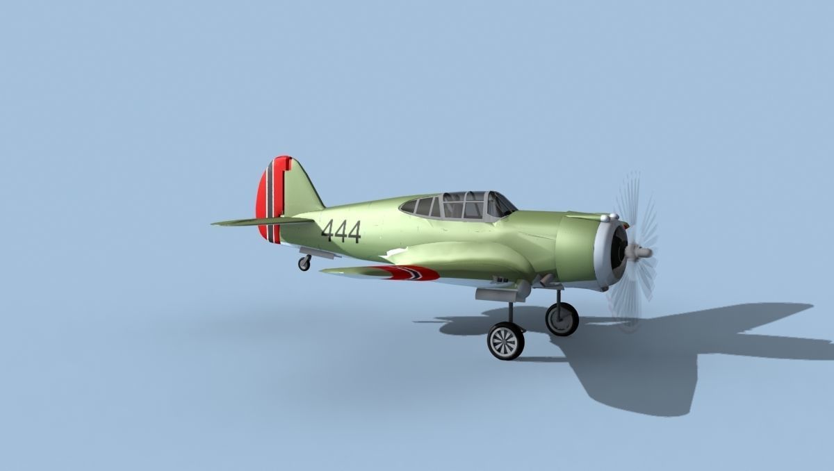 Curtiss H-75C Mohawk V16 Norway 3D model_3