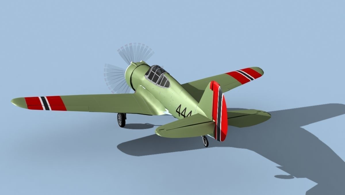 Curtiss H-75C Mohawk V16 Norway 3D model_7