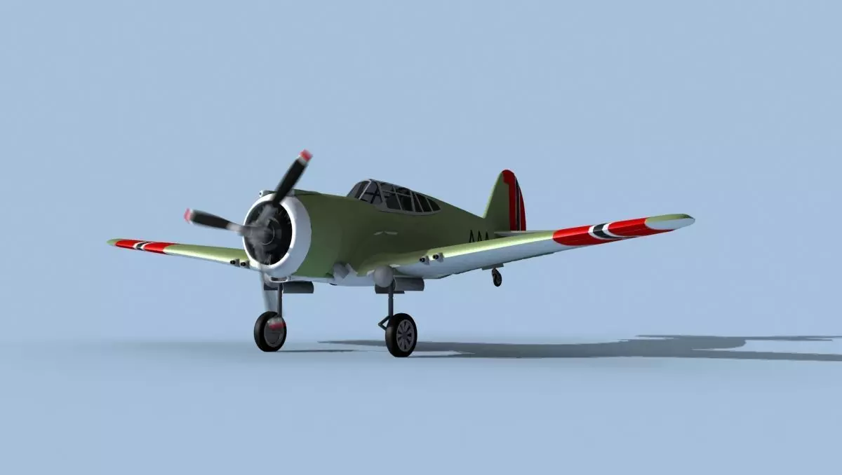 Curtiss H-75C Mohawk V16 Norway 3D model_0