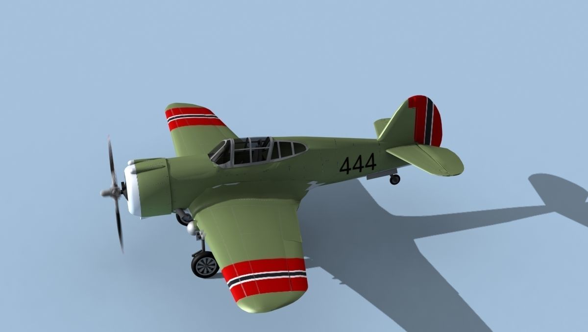 Curtiss H-75C Mohawk V16 Norway 3D model_9