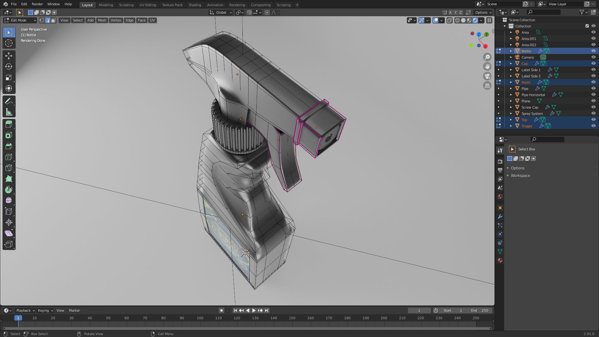 Plastic Spray Bottle - Hand Sanitizer 3D model_3