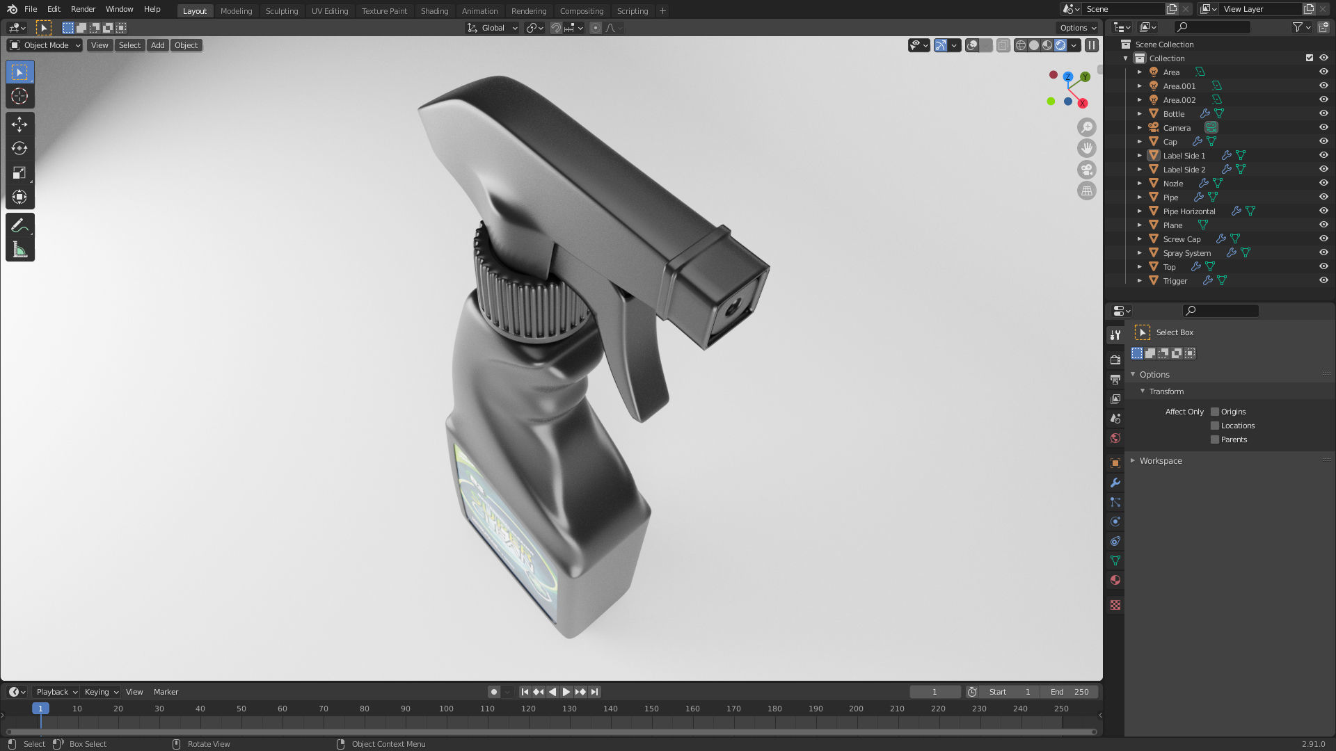 Plastic Spray Bottle - Hand Sanitizer 3D model_2