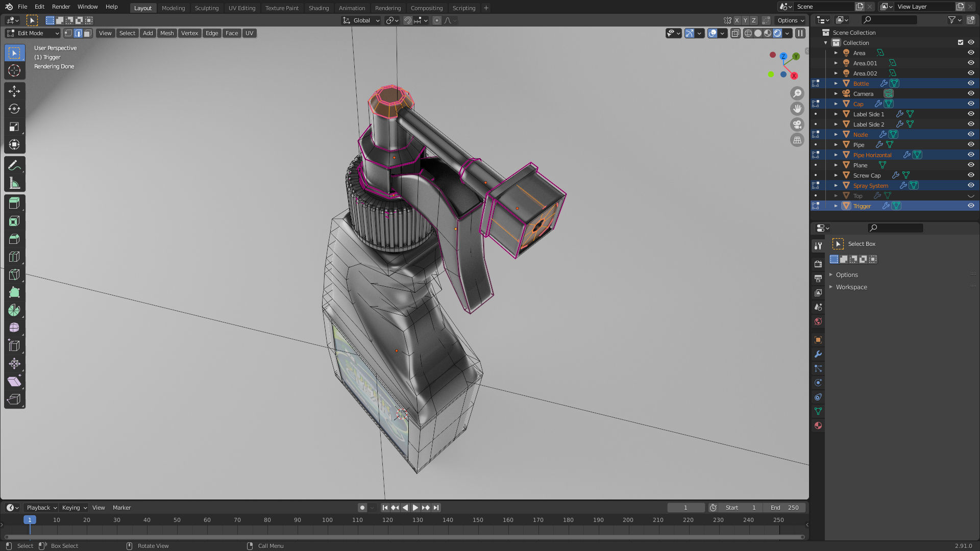 Plastic Spray Bottle - Hand Sanitizer 3D model_6