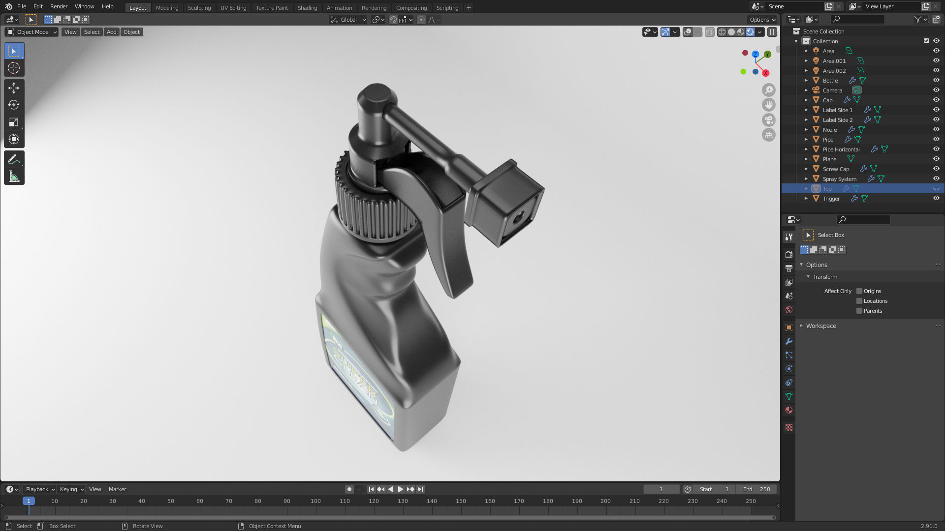 Plastic Spray Bottle - Hand Sanitizer 3D model_5