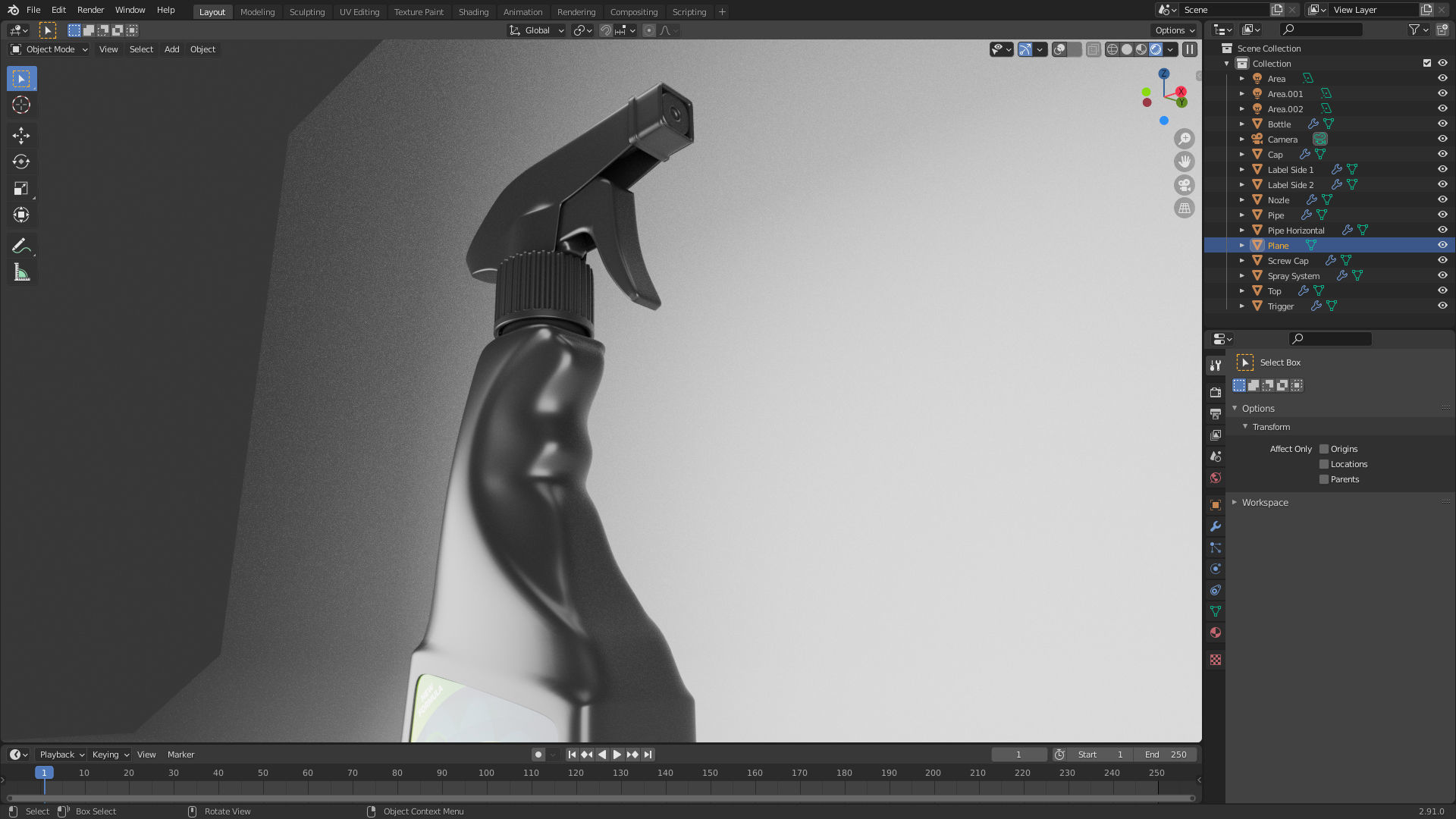 Plastic Spray Bottle - Hand Sanitizer 3D model_4