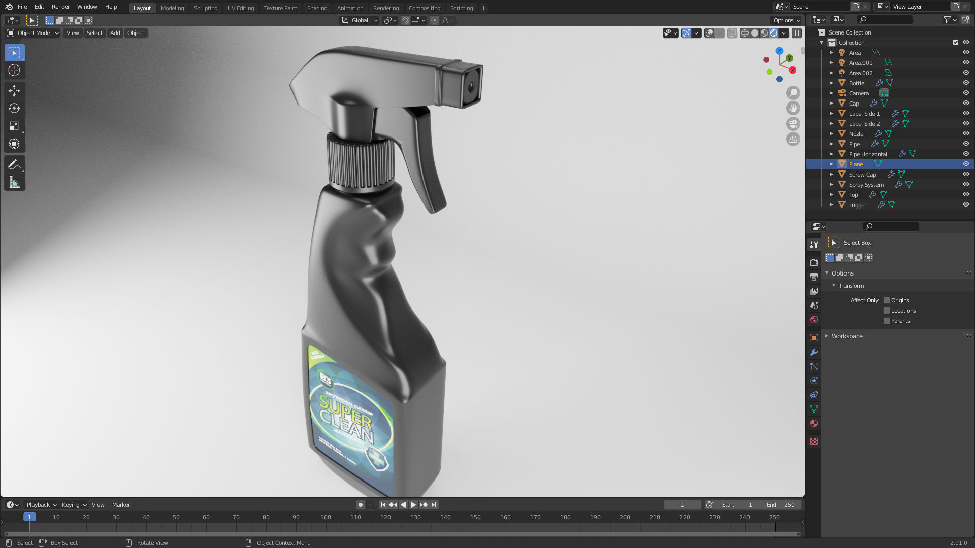 Plastic Spray Bottle - Hand Sanitizer 3D model_1