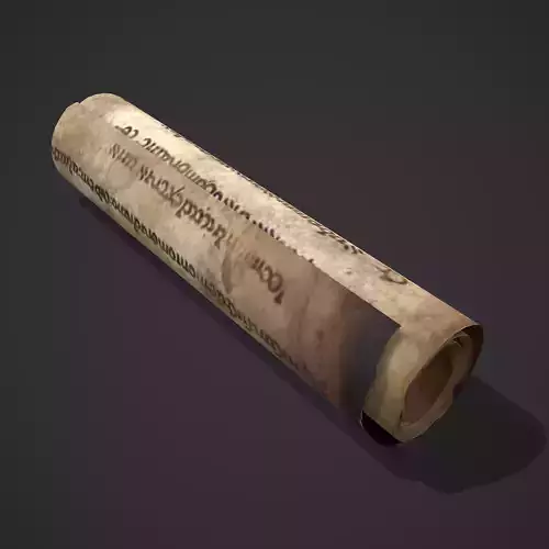 Scroll of The Psalter of St Columbia Low-poly 3D model