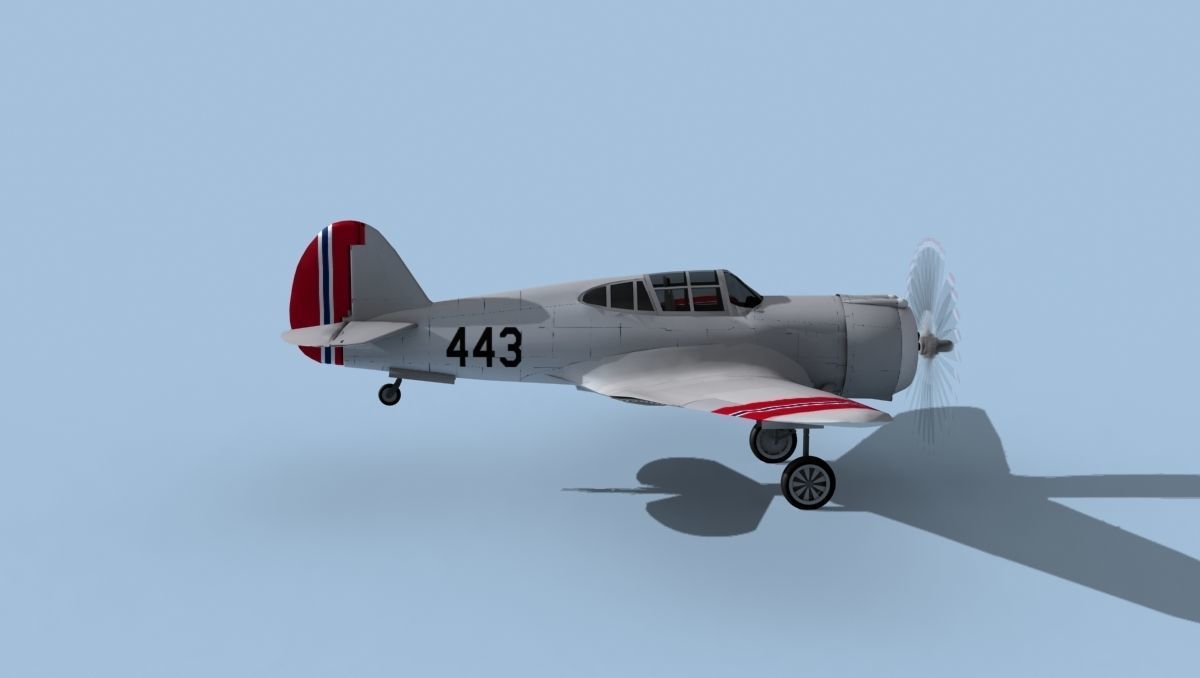 Curtiss H-75C Mohawk V17 Norway 3D model_4