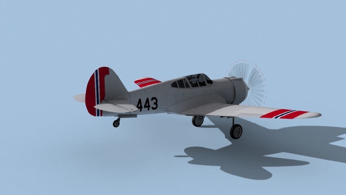 Curtiss H-75C Mohawk V17 Norway 3D model_5