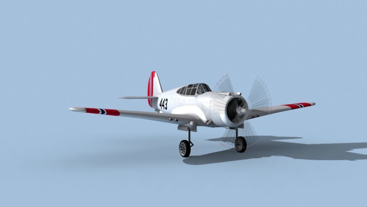 Curtiss H-75C Mohawk V17 Norway 3D model_2