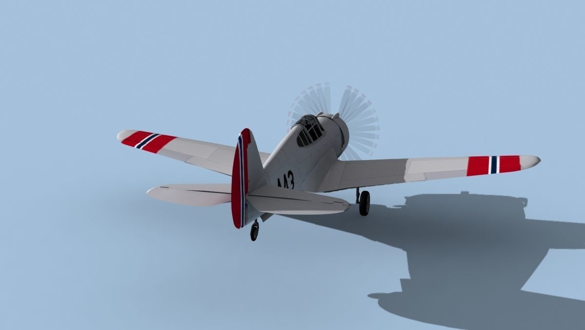 Curtiss H-75C Mohawk V17 Norway 3D model_6