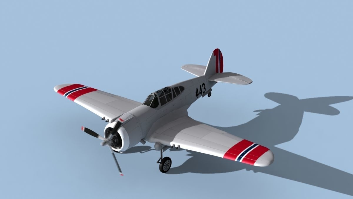 Curtiss H-75C Mohawk V17 Norway 3D model_10