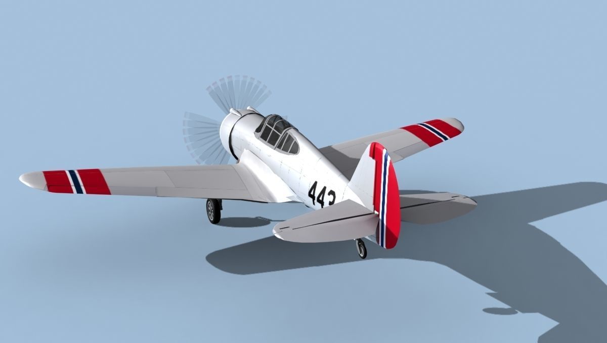 Curtiss H-75C Mohawk V17 Norway 3D model_7
