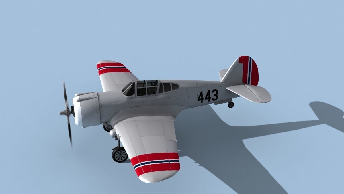 Curtiss H-75C Mohawk V17 Norway 3D model_9