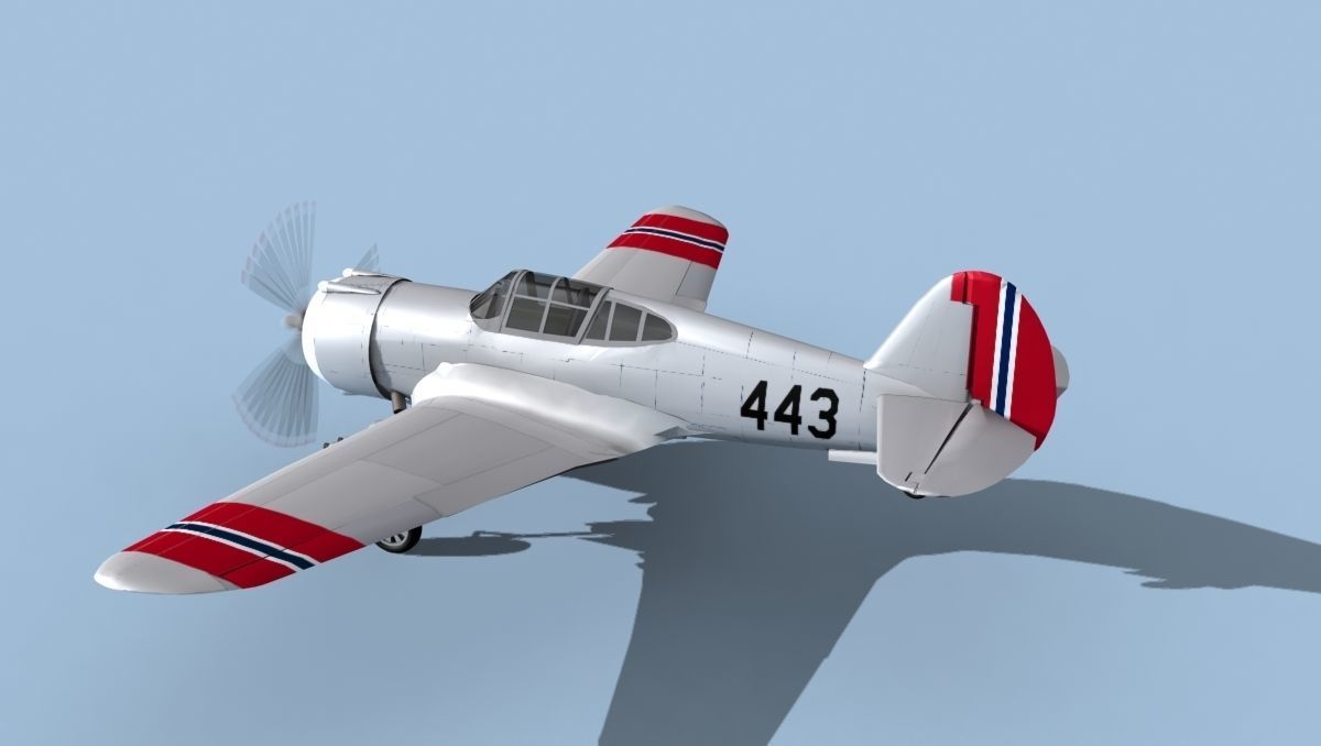 Curtiss H-75C Mohawk V17 Norway 3D model_8