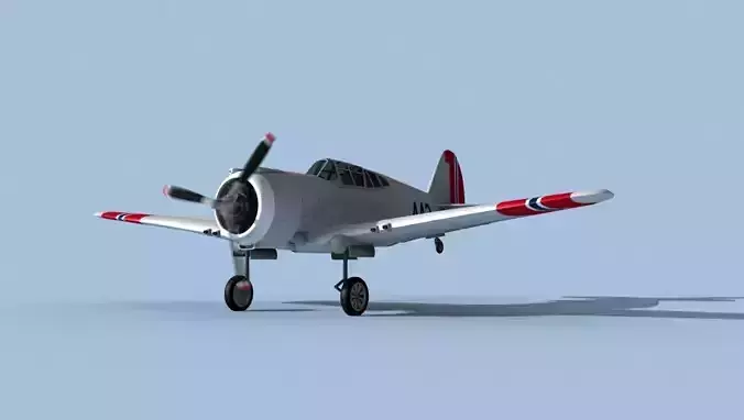 Curtiss H-75C Mohawk V17 Norway 3D model
