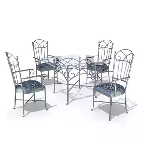 Furniture Set   Table And Chairs 3D model