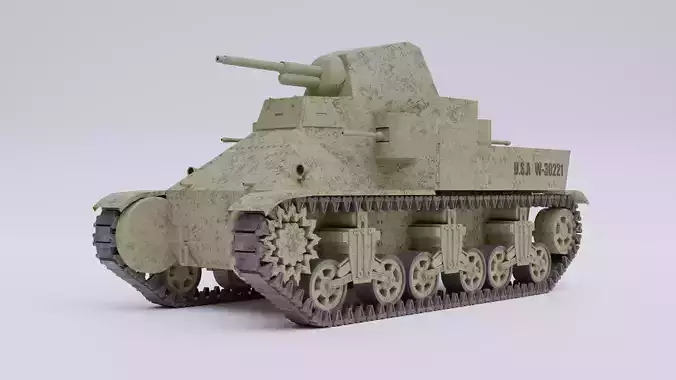 M2A1 Tank 3D model
