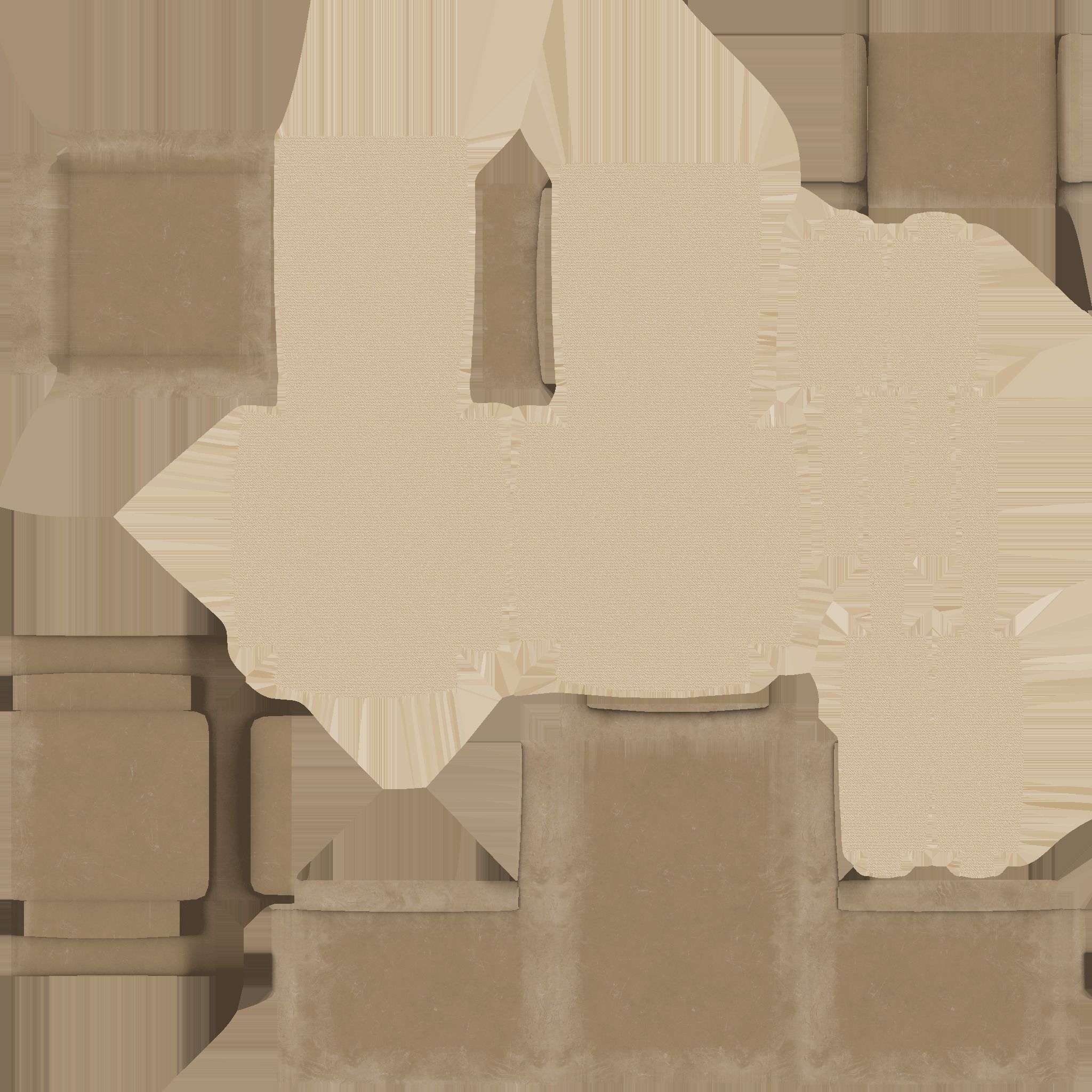 Beige Armchair - Furniture Interior Design Low-poly 3D model_13