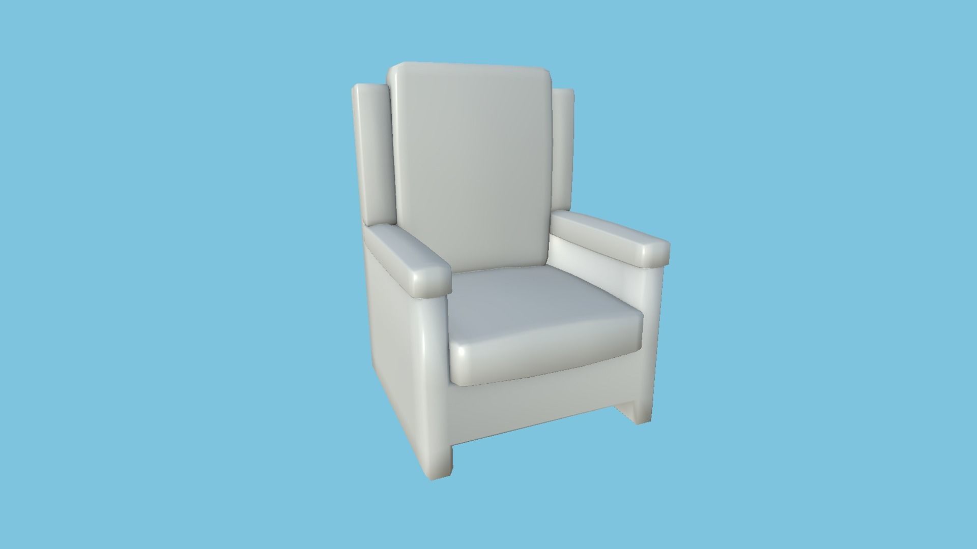 Beige Armchair - Furniture Interior Design Low-poly 3D model_7