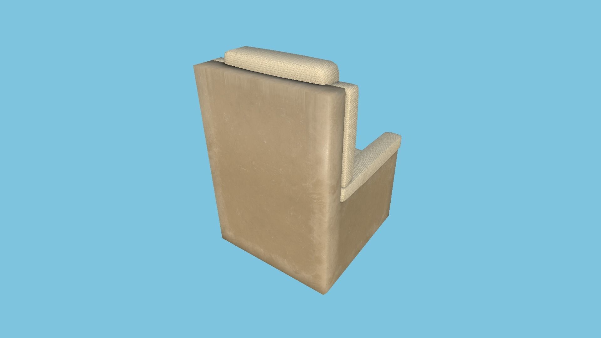 Beige Armchair - Furniture Interior Design Low-poly 3D model_2