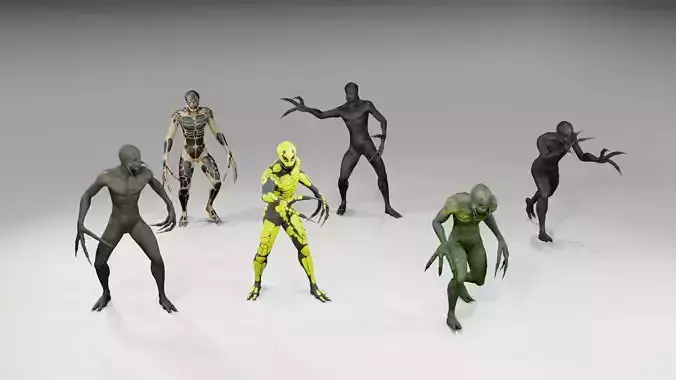 Low poly Monster cthulhu creature with claws Low-poly 3D model