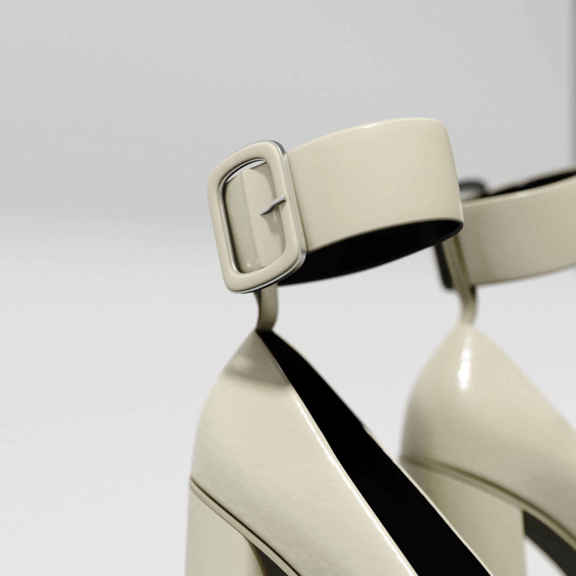 High Heel Female Platform Shoes 3D model_2