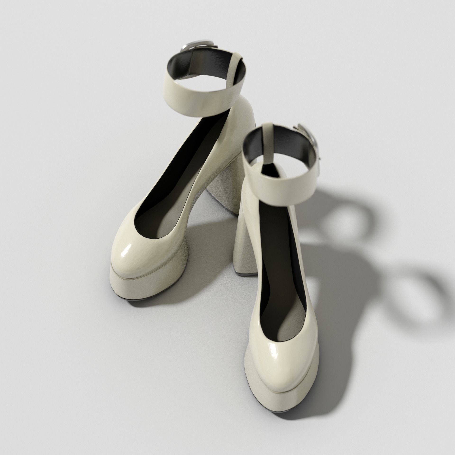High Heel Female Platform Shoes 3D model_3
