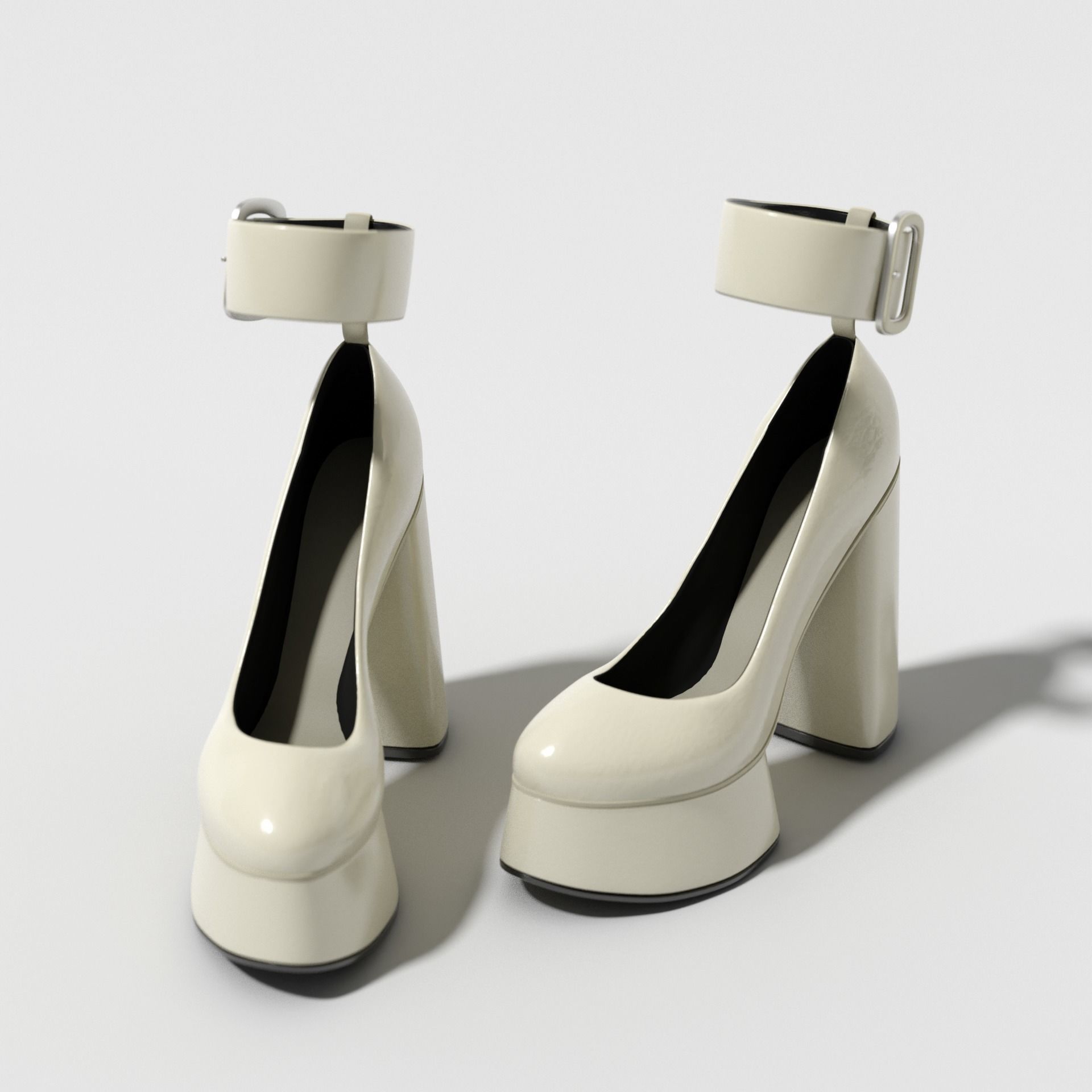High Heel Female Platform Shoes 3D model_7