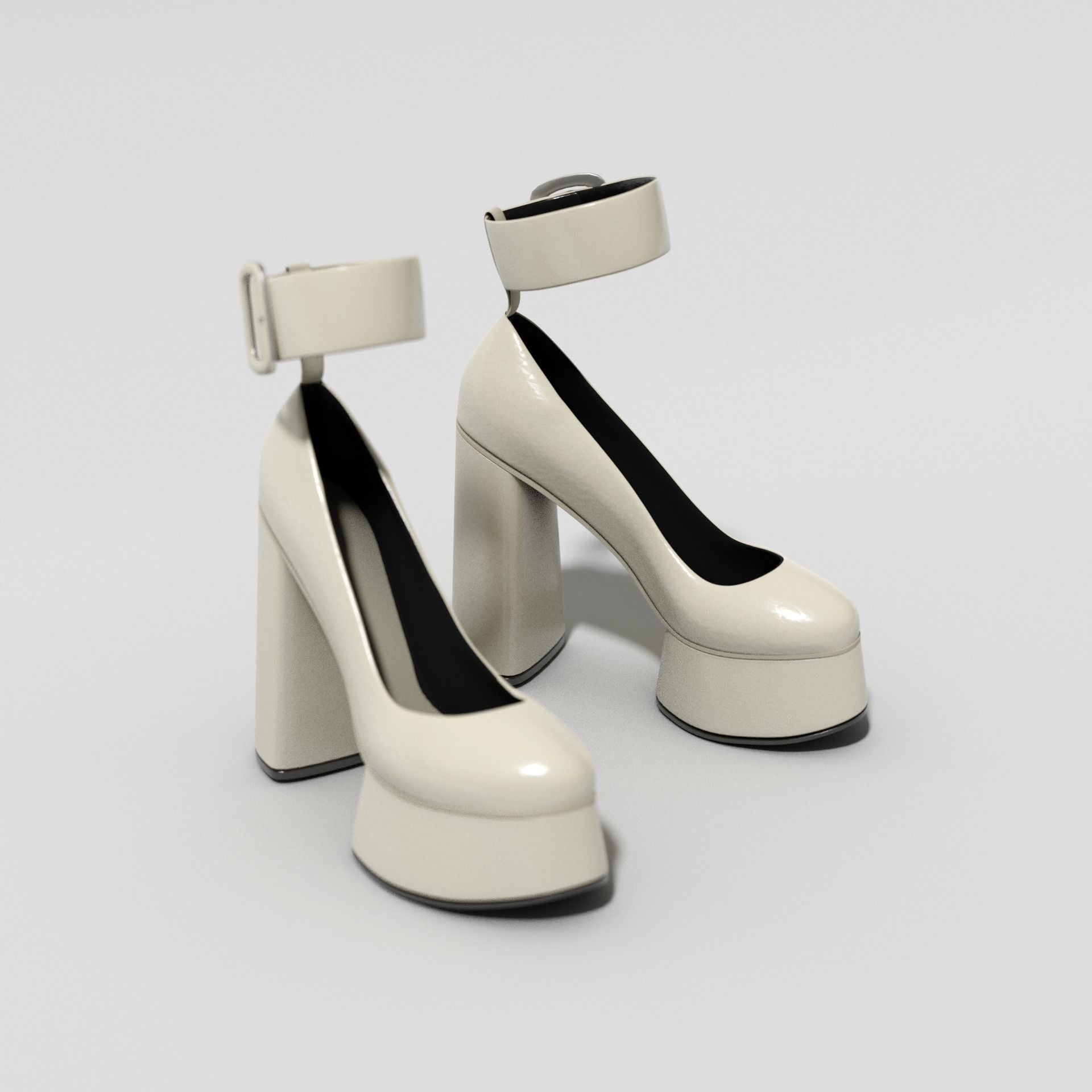 High Heel Female Platform Shoes 3D model_8