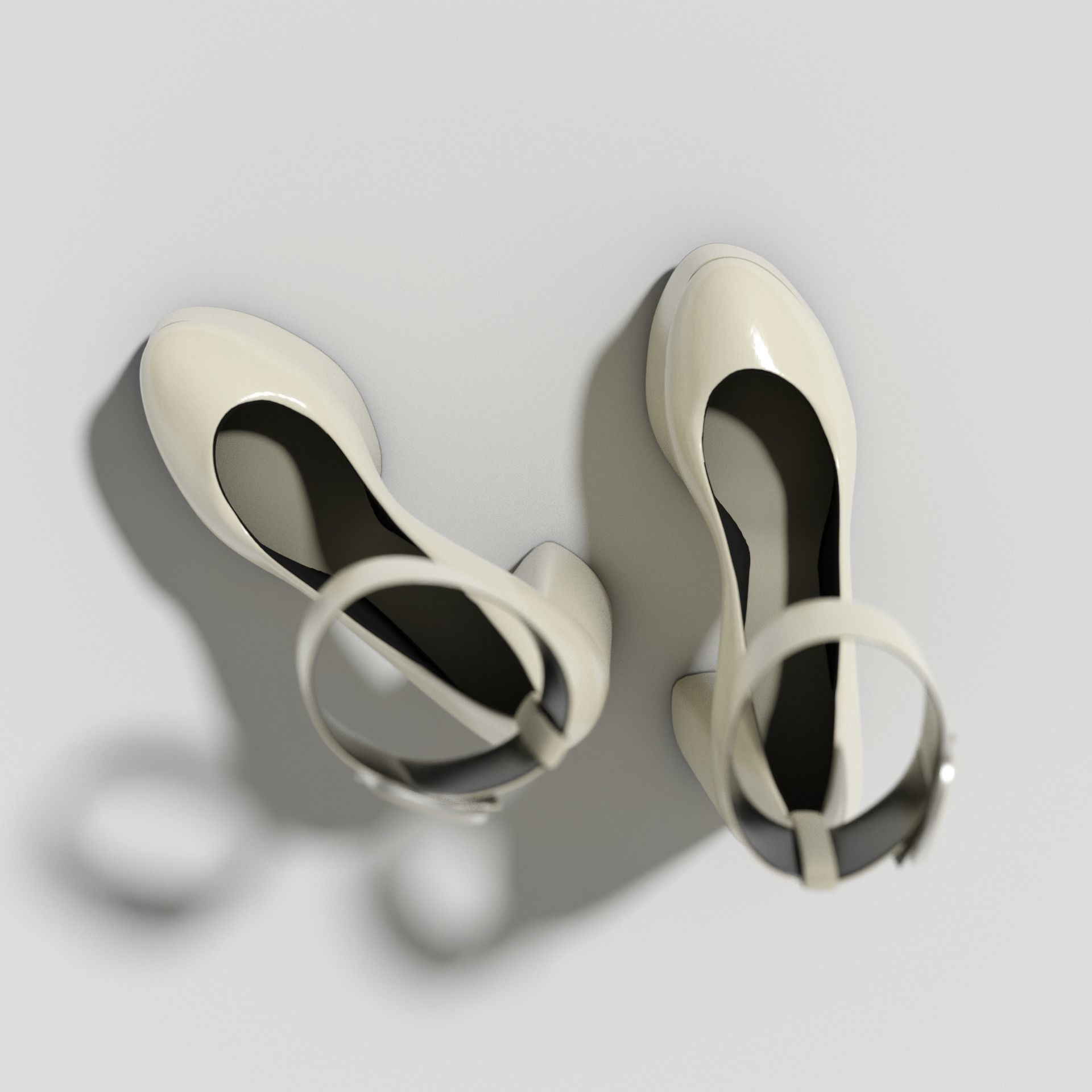 High Heel Female Platform Shoes 3D model_4