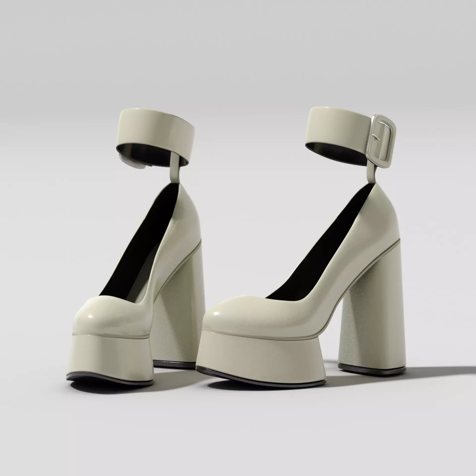 High Heel Female Platform Shoes 3D model_0
