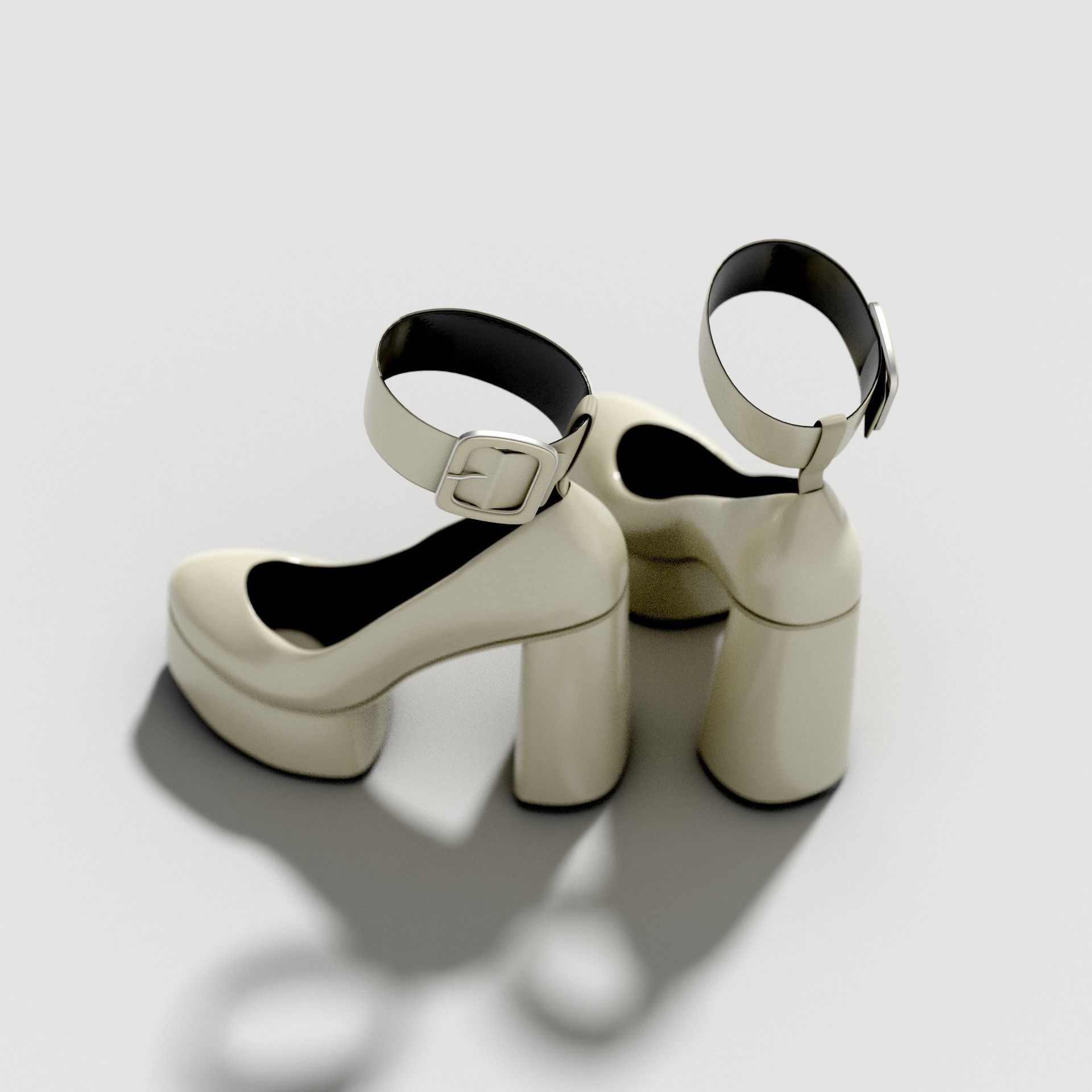 High Heel Female Platform Shoes 3D model_1