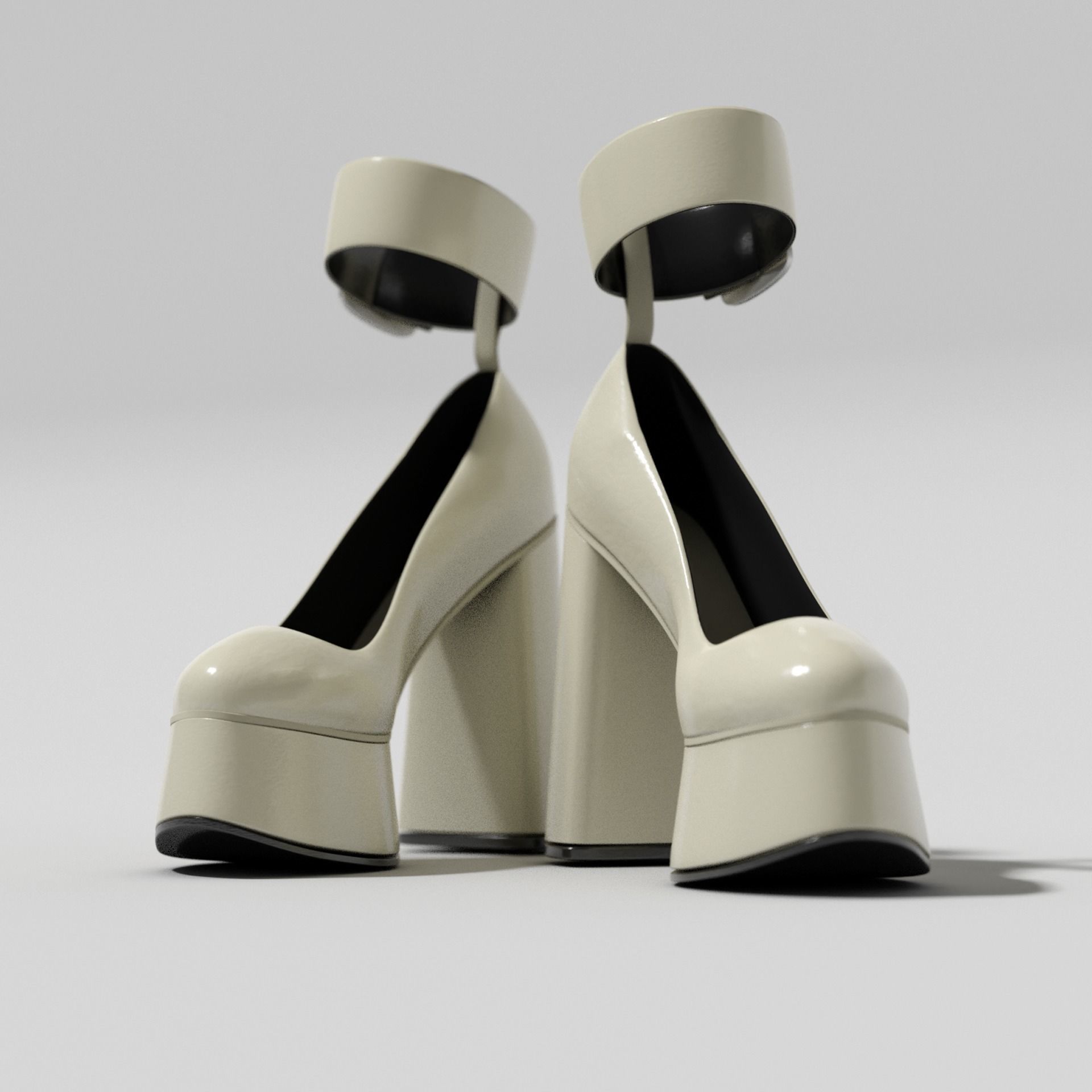 High Heel Female Platform Shoes 3D model_6