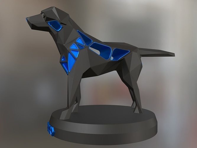 Voronoi Small Tan Dog Pose 3D print model