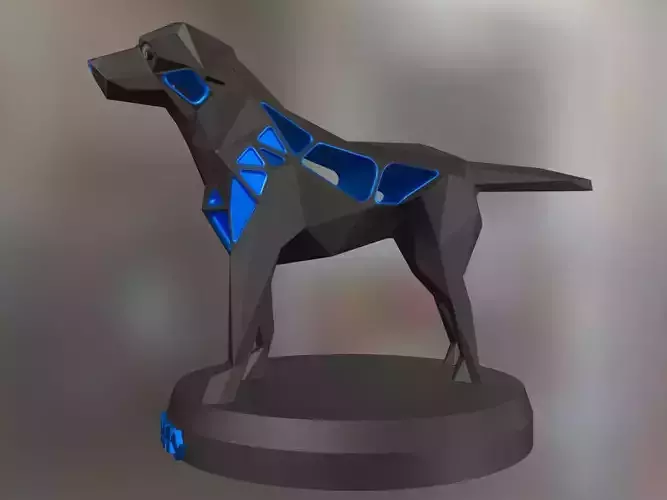 Voronoi Small Tan Dog Pose 3D print model