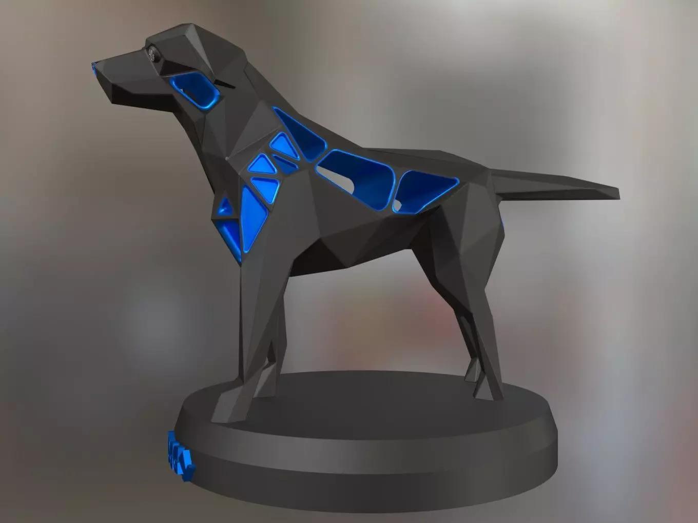 Voronoi Small Tan Dog Pose 3D print model_0