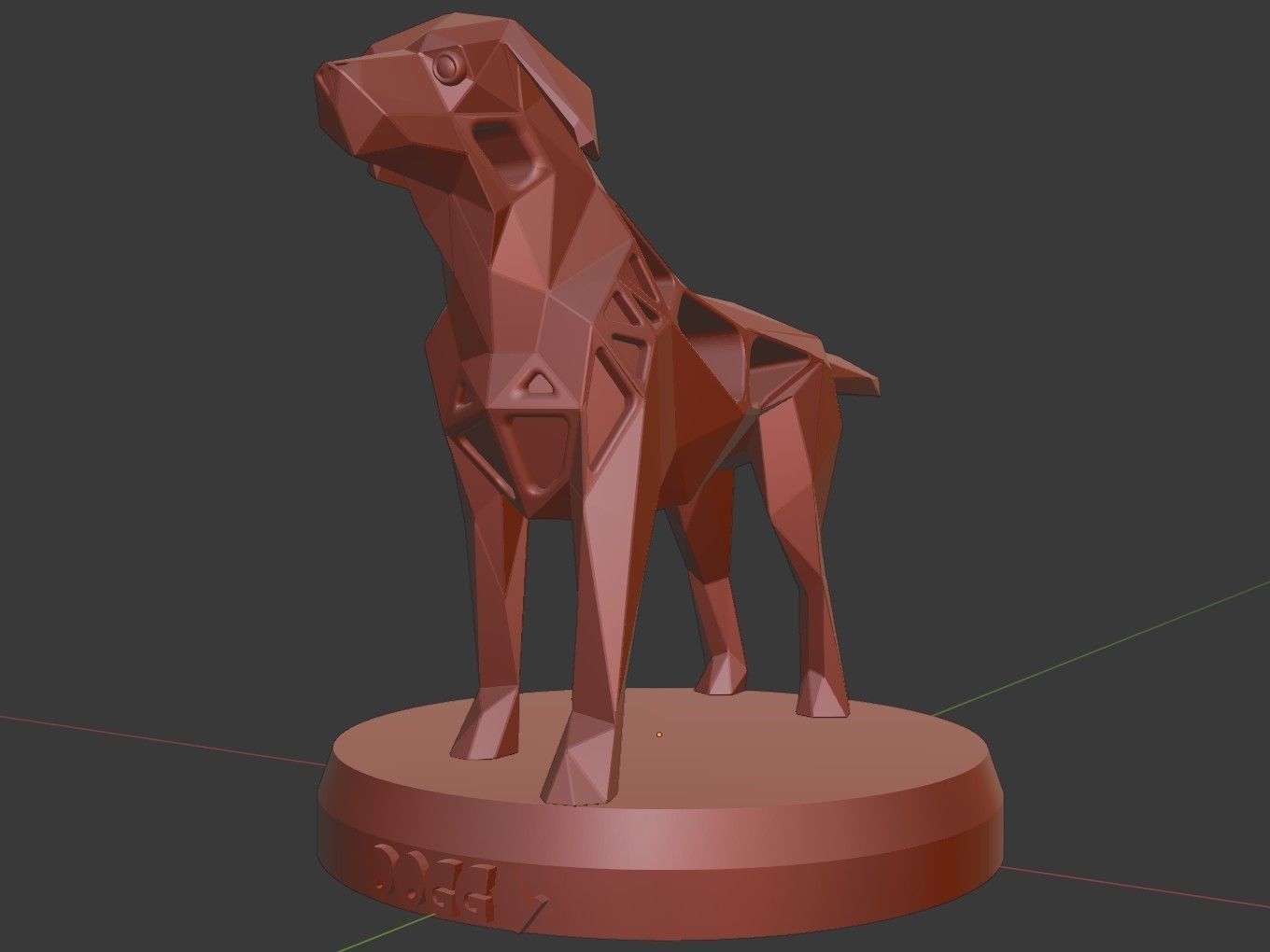 Voronoi Small Tan Dog Pose 3D print model_14