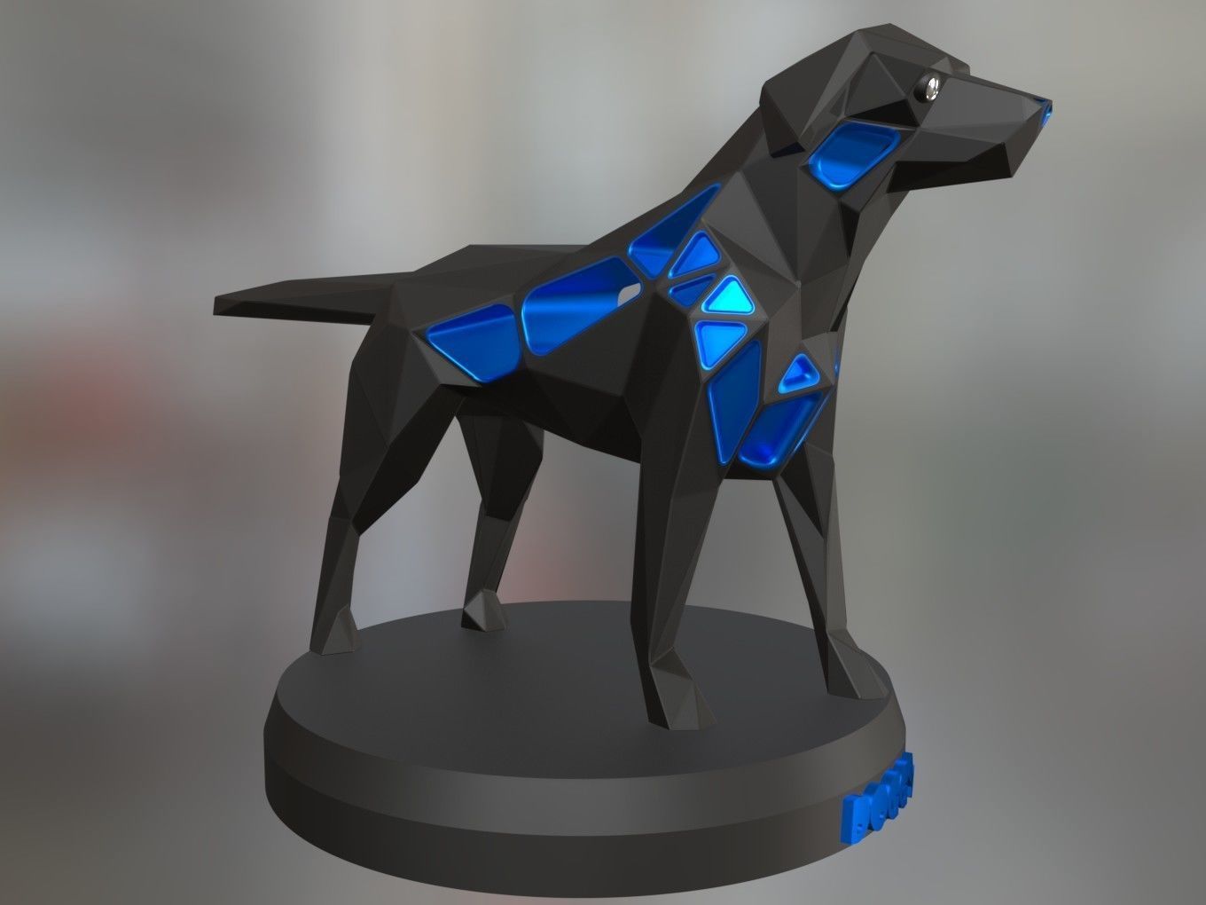Voronoi Small Tan Dog Pose 3D print model_3