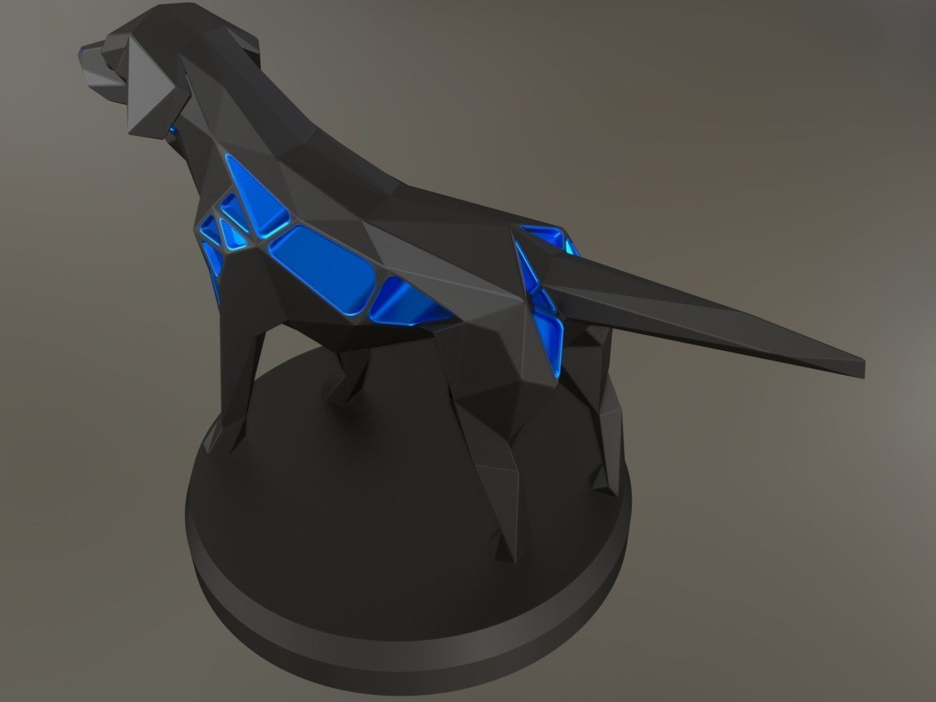 Voronoi Small Tan Dog Pose 3D print model_8