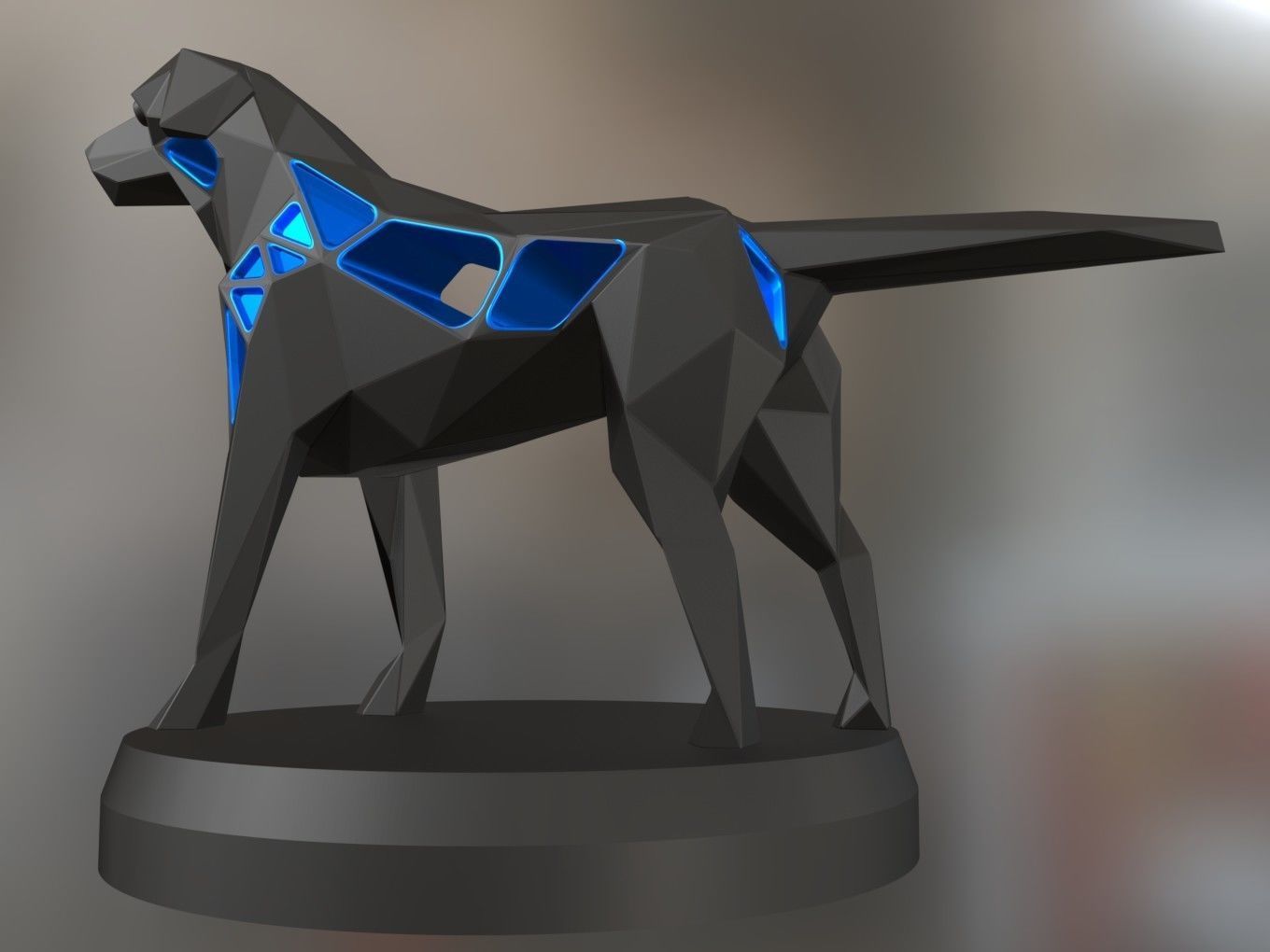 Voronoi Small Tan Dog Pose 3D print model_7