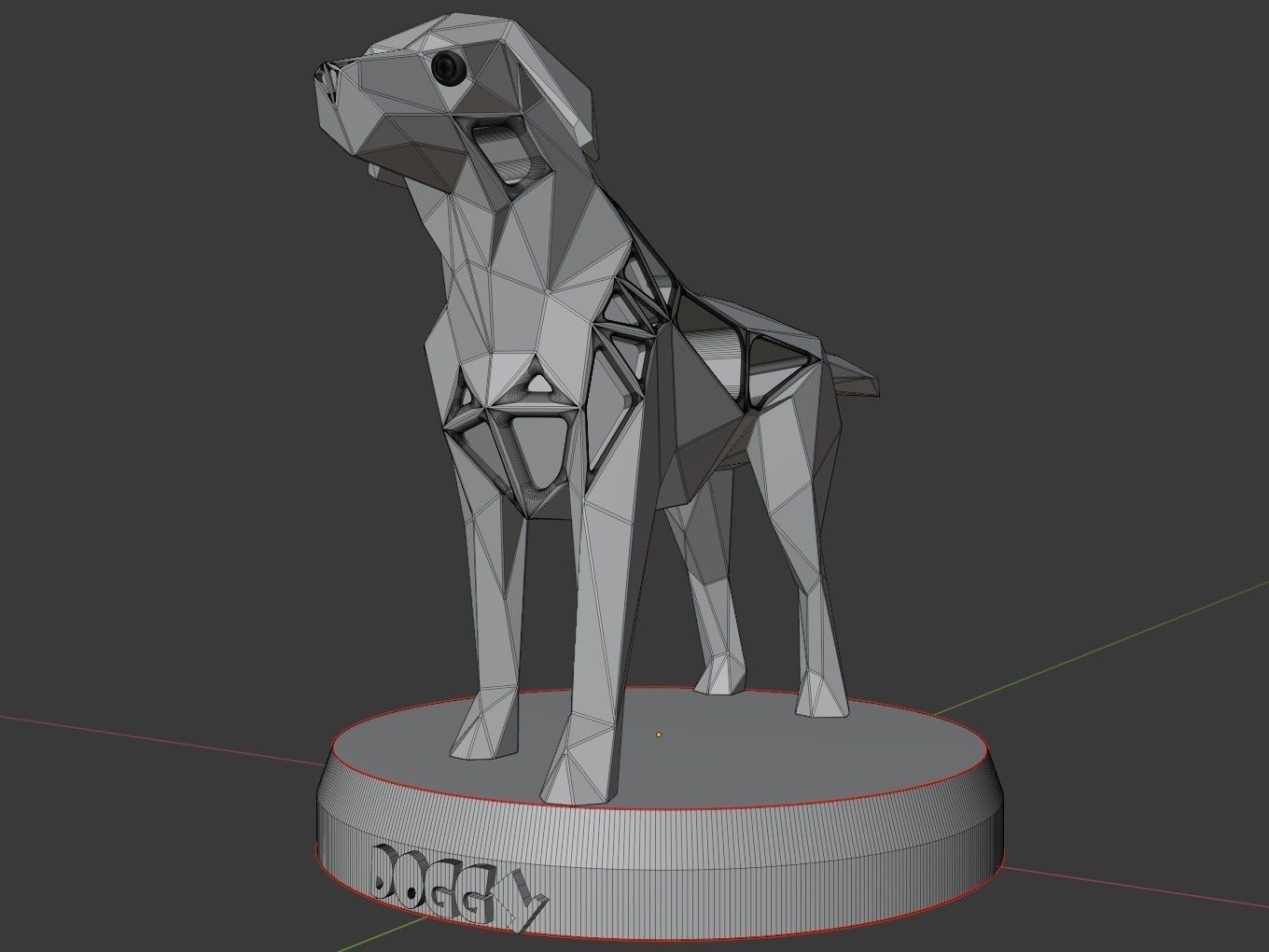 Voronoi Small Tan Dog Pose 3D print model_12