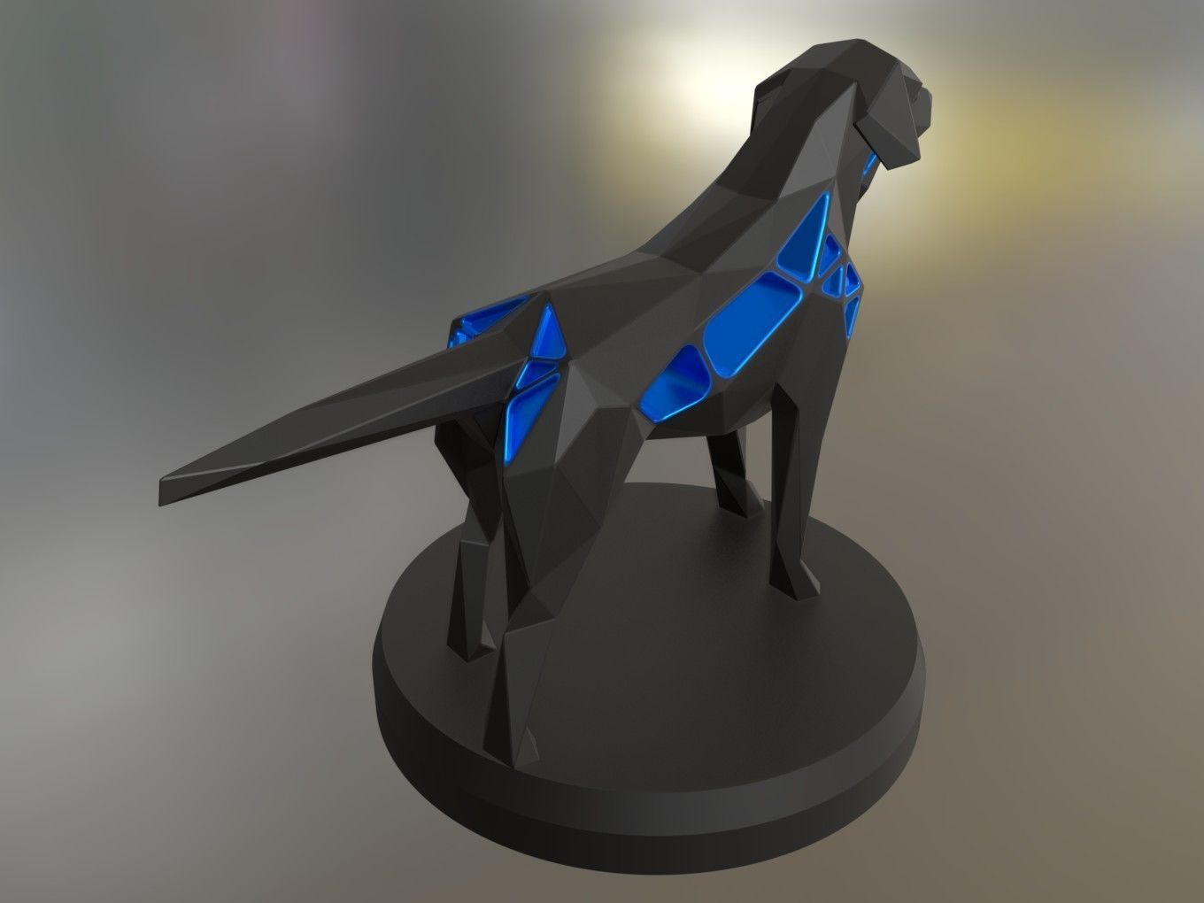 Voronoi Small Tan Dog Pose 3D print model_5